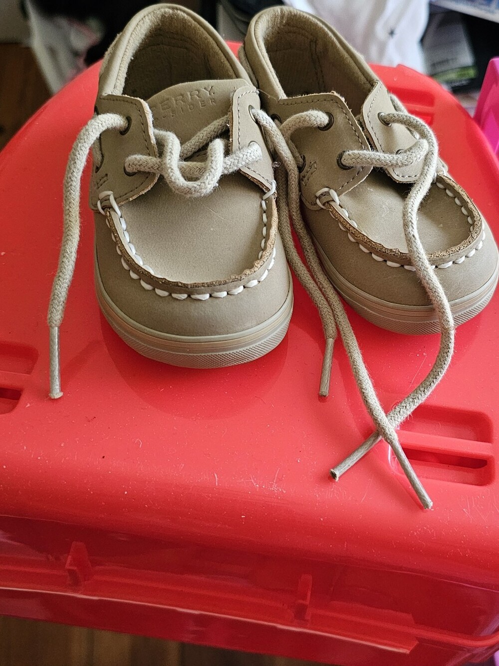 Sperry Kids Tan Moccasin Boat Shoes